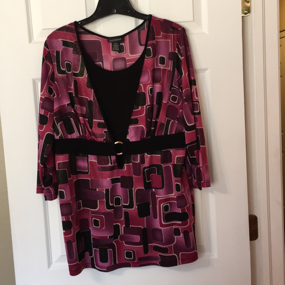 Patterned multi pink top.